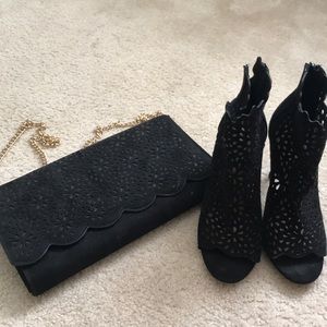 Aldo Ralidien Black Pumps and matching Bag